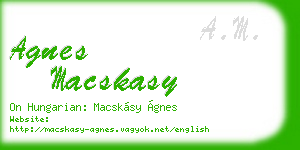 agnes macskasy business card